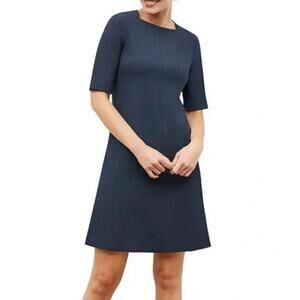 MM LaFleur Women's Emily Dress Square Neck‎ Navy Blue 10 Office Career Dressy